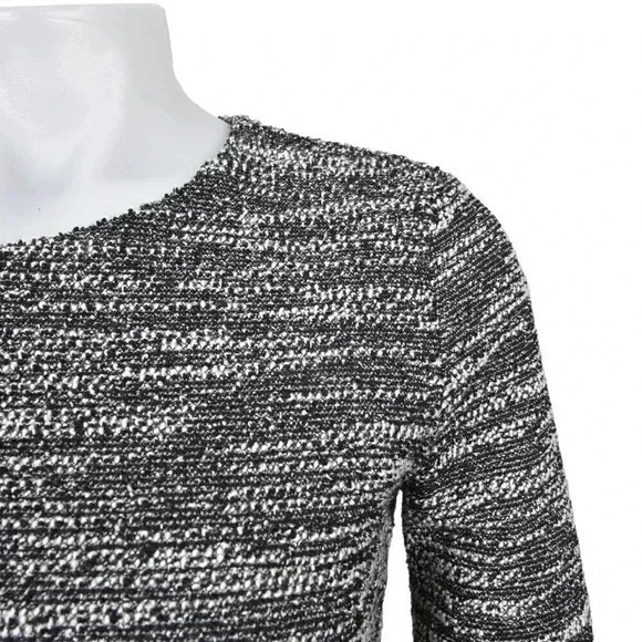 Banana  Republic Boucle Sheath Dress Size 6 Petite Black White - Picture 6 of 13